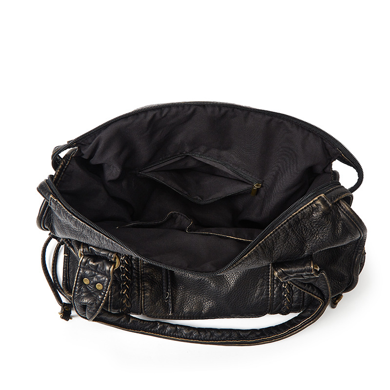 Hot Selling French Vintage Motorcycle Bag, Shoulder Crossbody Tote Bag, Large Capacity Women's Washed Bag - Thumbnail 5