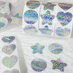 Blank love laser sticker waterproof self-adhesive label birthday decoration seal sticker birthday wedding decoration sticker