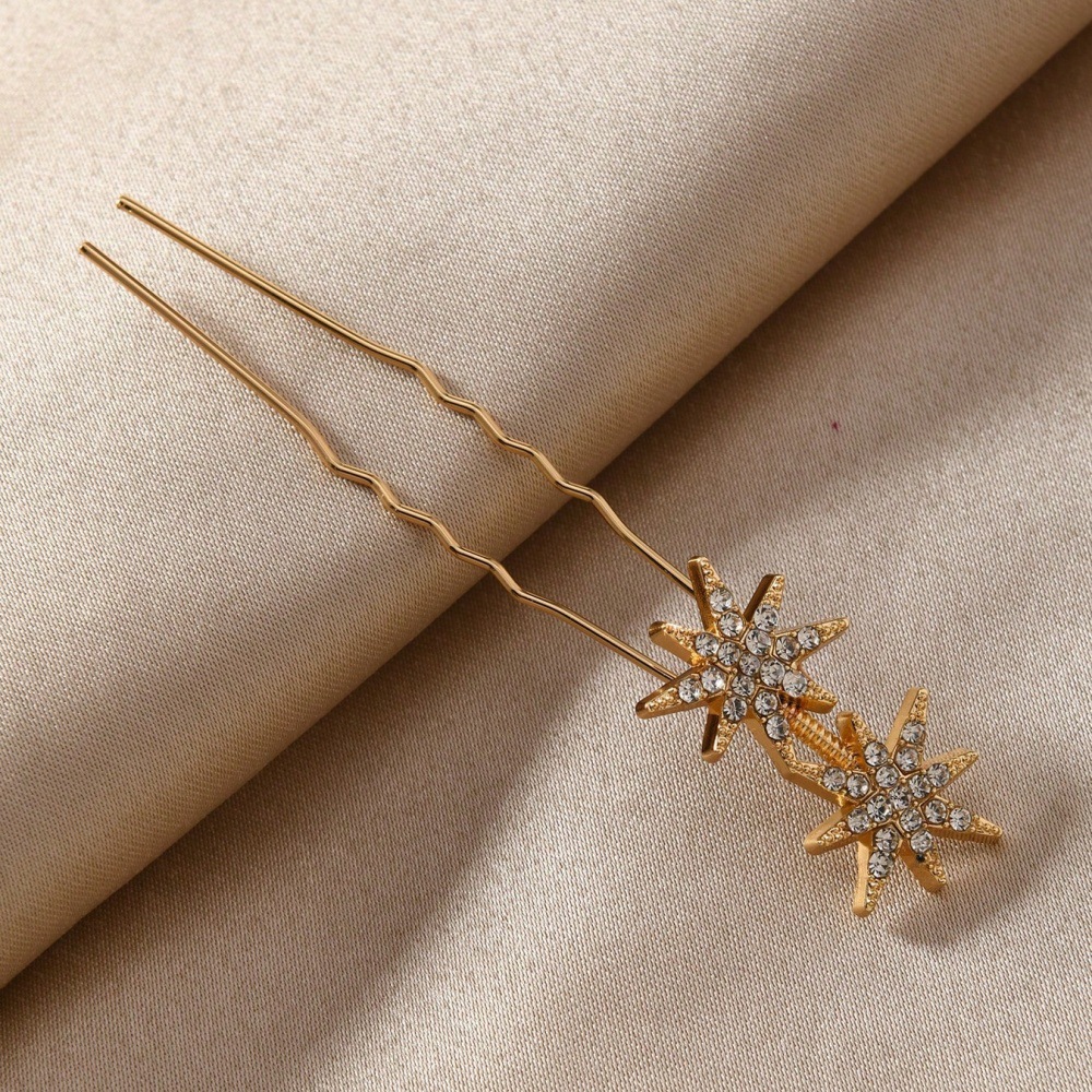 Nuevo conjunto creativo de todo fósforo combinación de accesorios para el cabello, luna geométrica simple, estrella, horquilla de diamantes, accesorios para la cabeza de novia femenina