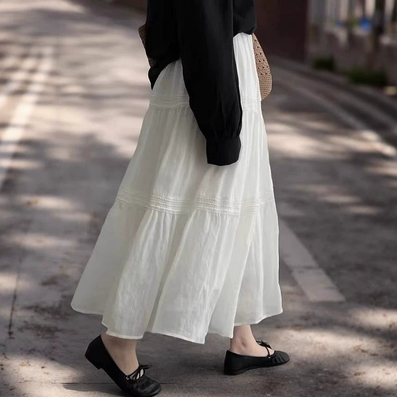 [Special Clearance Items Are Non-Returnable] French-Style Gentle White Skirt for Women, Size 26, Summer Long Fairy Skirt