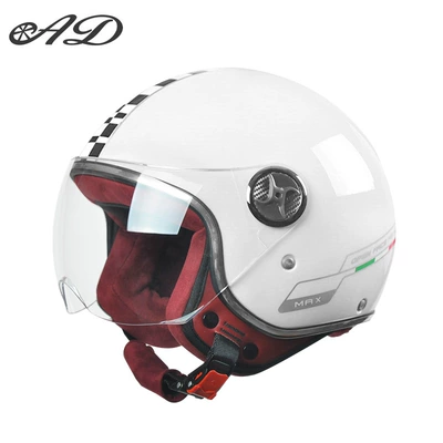 Ad Electric Vehicle Helmet for Men Motosiklet kaskı (dəbilqə) - 3c-certification-white-flag-high-definition-short-mirror-thickened-suede-velvet-new-national-standard-class-a