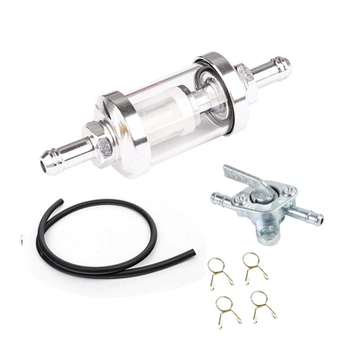 Filter Element Cnc Modified Motosiklet ləvazimatları və aksesuarları - silver-oil-filter-1m-oil-pipe-4-buckles-oil-switch
