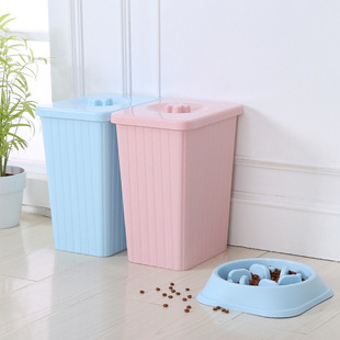 Pet supplies cross-border cat food storage box macaron color grain storage bucket moisture-proof dog food storage box grain storage bucket