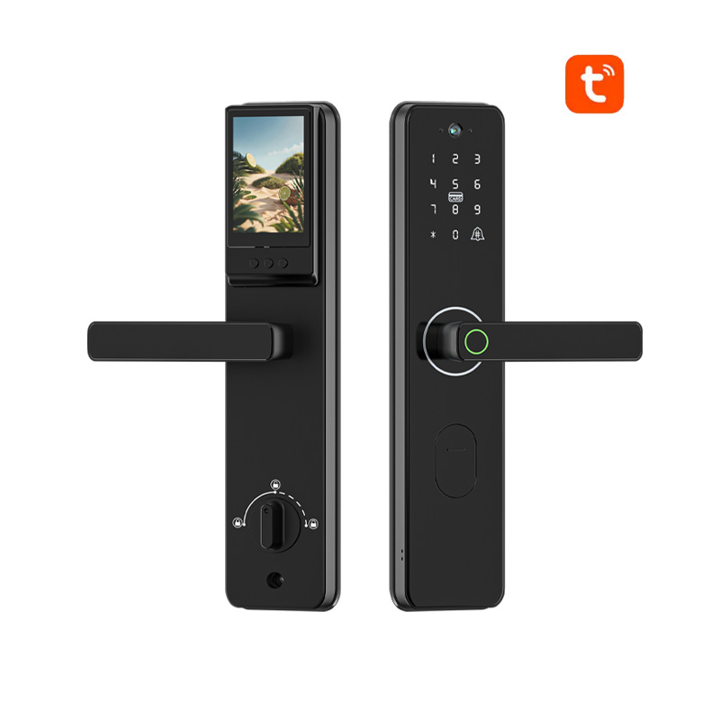 入户门涂鸦WiFi通通蓝牙指纹锁防盗门刷卡密码锁一握即开猫眼可视