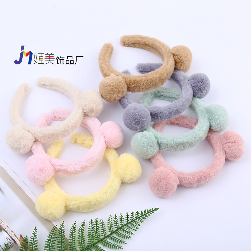 Korean Edition soft Rabbit hair Hair hoop Autumn and winter lovely fashion Versatile Simplicity Head hoop Plush Hair hoop