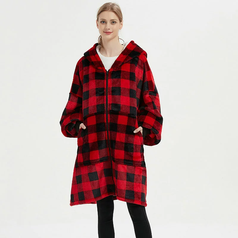 Flannel pijama with hood for beloved, Amazon, increased thickness, plus size, 2023 collection