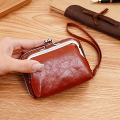 New Wallet Women's Cross-border Bag Women's Buckle Coin Purse Zipper Clip Bag Clutch Bag Multiple Card Slots Wholesale
