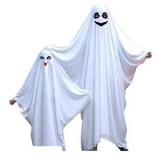ハロウィン子供大人白ゴーストマントマントクロスボーダー白ゴーストホラーCOS服ドレスアップ