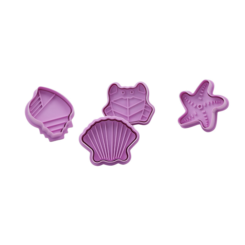 La vida marina fondant 3d tridimensional de plástico estrella de mar concha de cangrejo prensa molde de galletas