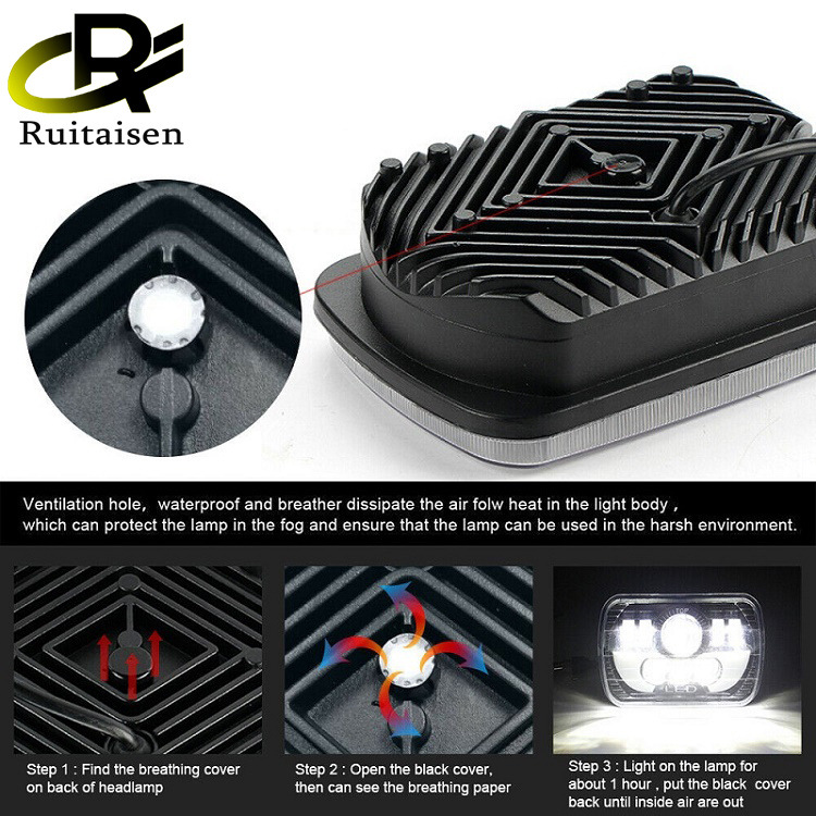 5x7 luz cuadrada adecuada para jeep chenoji 7 pulgadas LED faro 6x7 lejos y cerca de la luz faro modificación fuera de la carretera