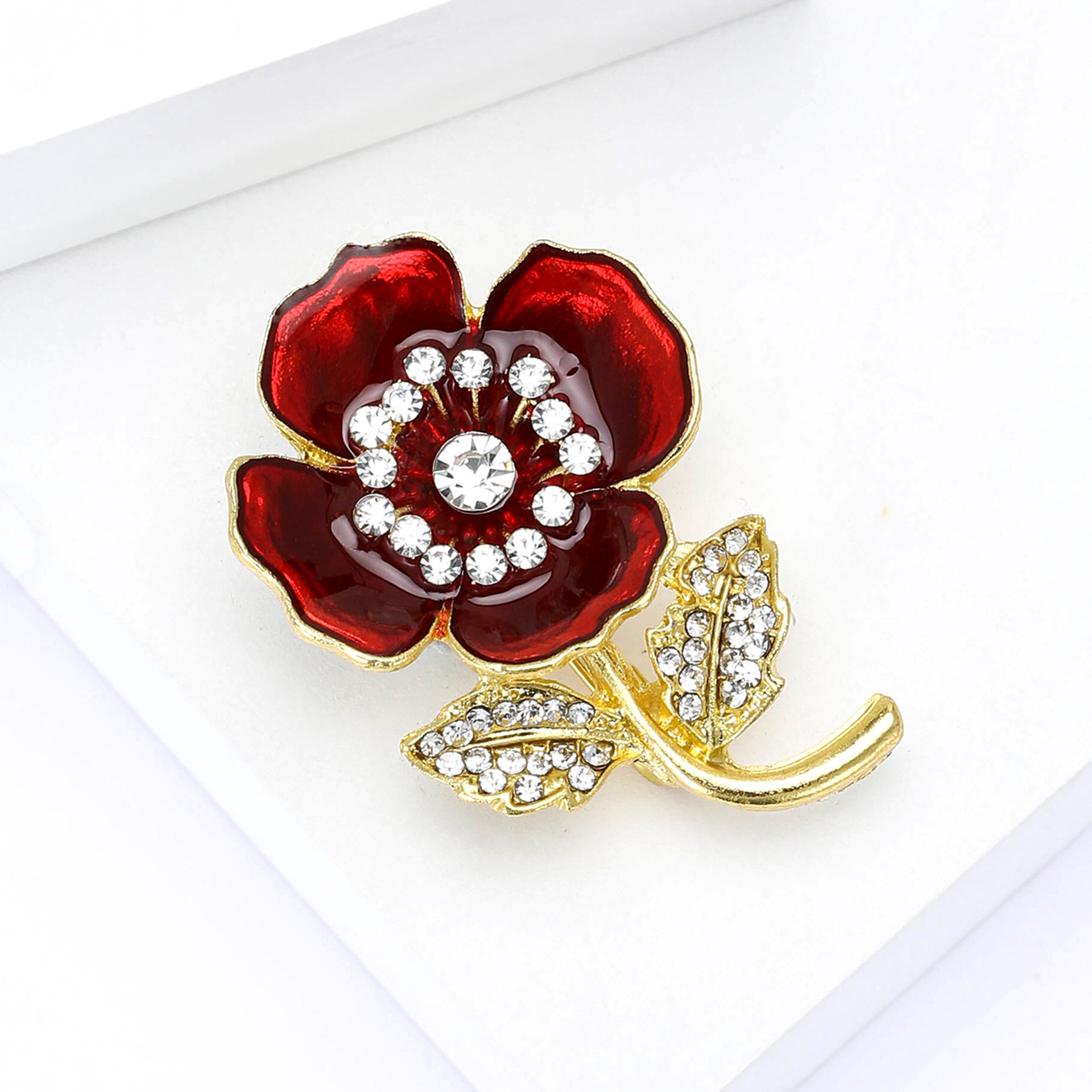 Vintage Damenbrosche Mit Perlen Kristall Und Emaille Design_voghion.com