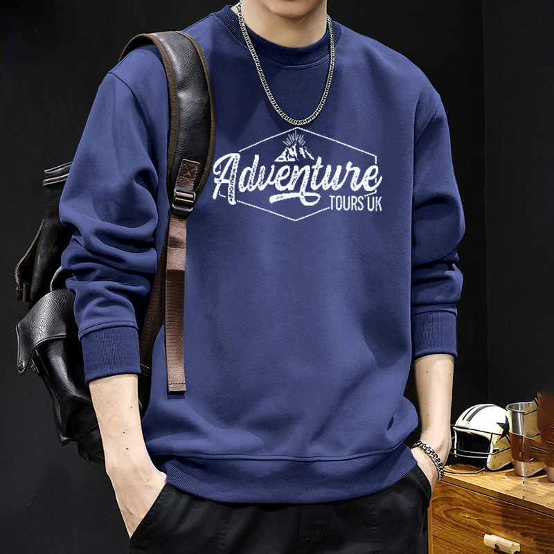 Suéter masculino primavera y otoño nuevo inns suelto marca de moda letras impresión casual japonesa camiseta de manga larga moda blusa de cuello redondo