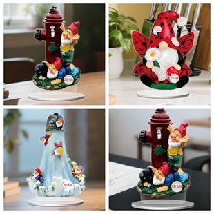 Hot New Product Cute Red Hat Dwarf Doll Series 2D Flat Acrylic Holiday Desktop Decoration Ornaments