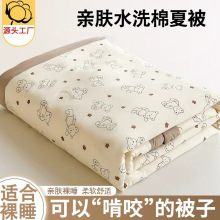 水洗棉夏被空调被夏季双人被子被芯儿童可裸睡夏凉被凉爽夏天被子