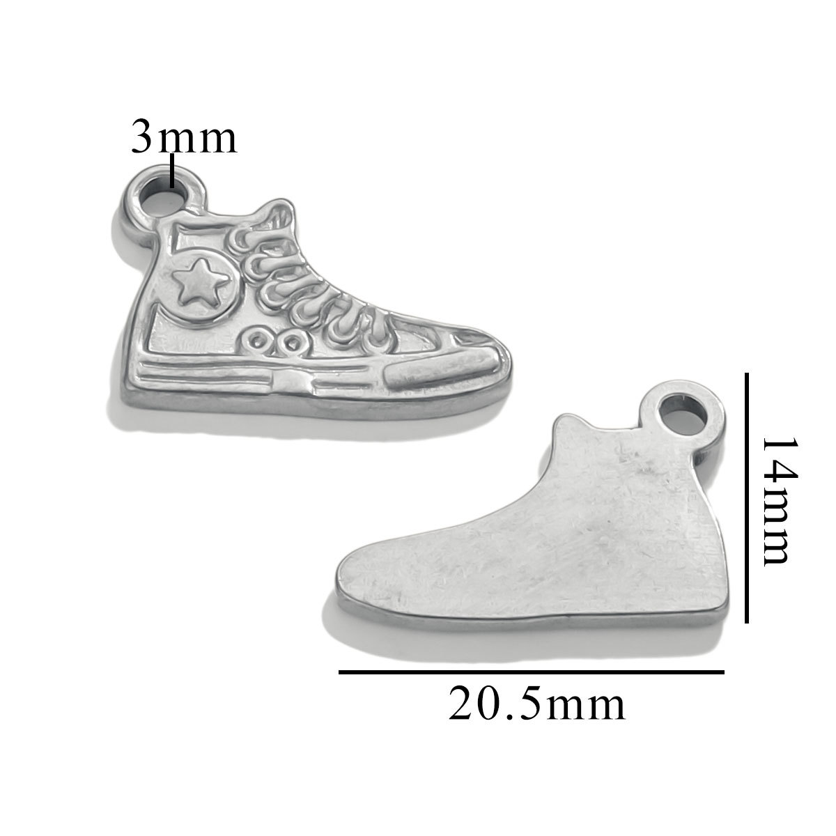 Colgante de zapatos de acero inoxidable colgante de acero de titanio DIY pulsera collar bolsas colgantes joyas accesorios fabricación al por mayor