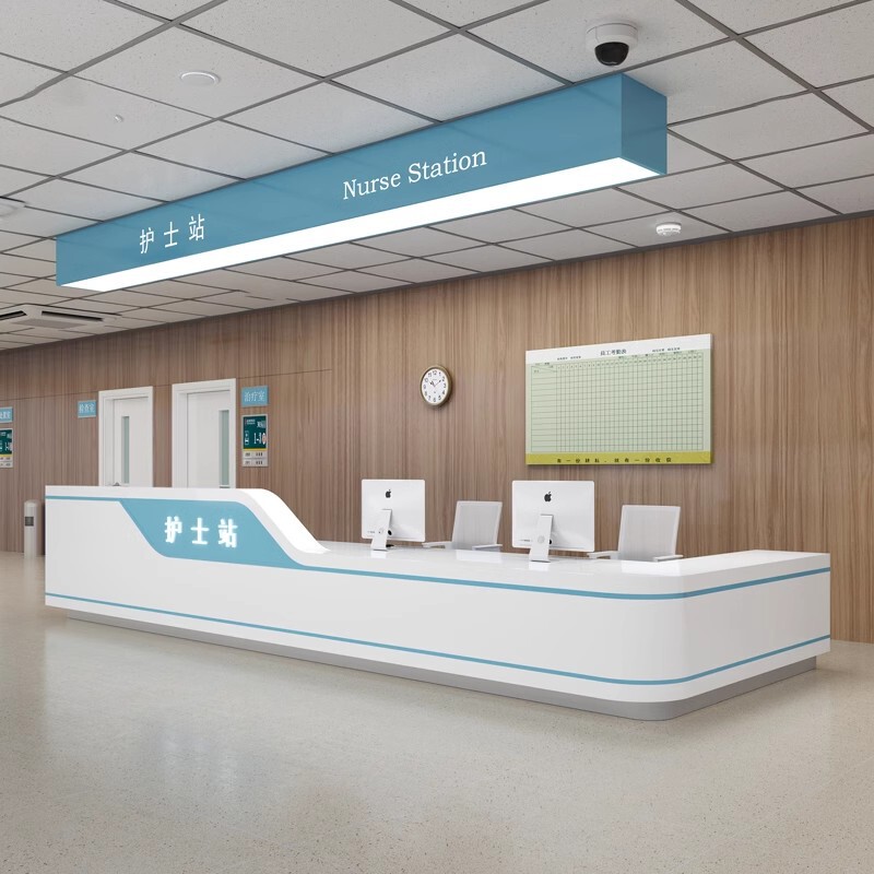 Hospital Triage Desk Outpatient Hall Curved/L-Shaped Triage Desk Modern Simple Nurse Workstation Consultation Desk Ready Stock