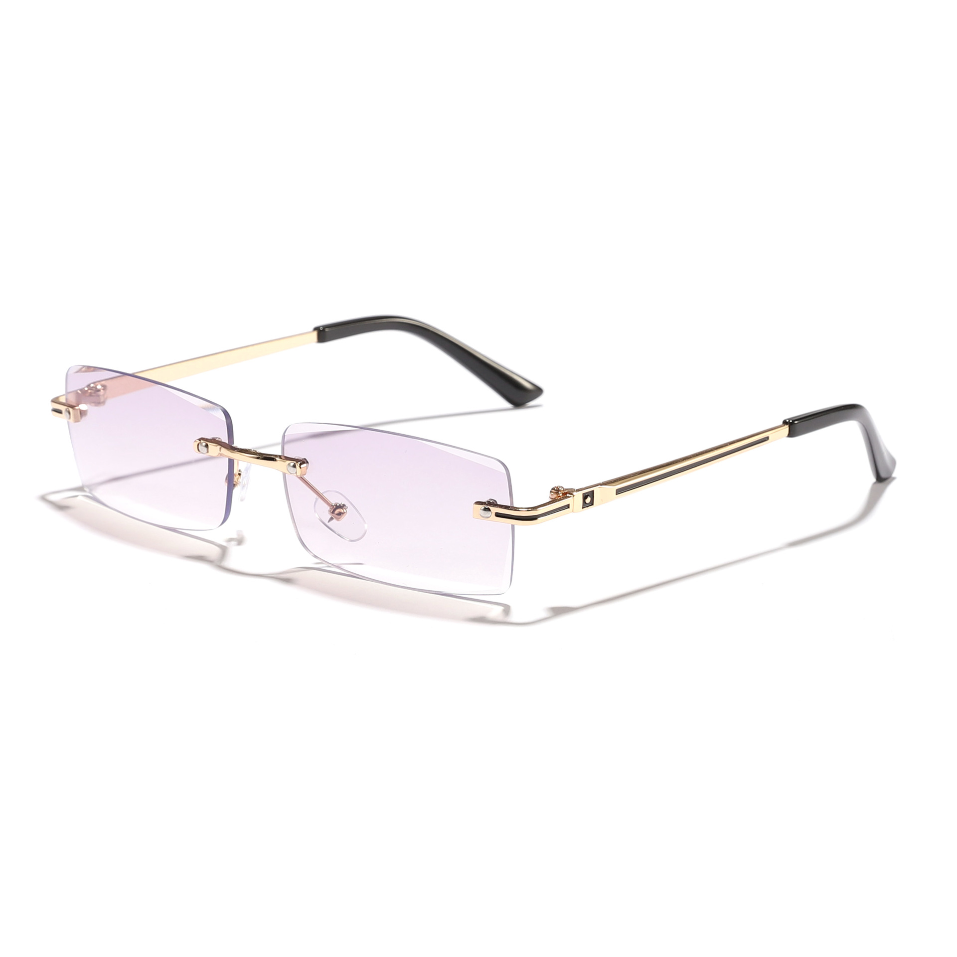 Nuevas gafas anti-azul rectangulares sin montura de metal retro transfronterizas para hombres y mujeres gafas de marco de miopía de negocios Glasses