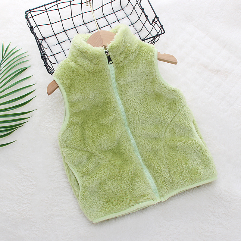El otoño y el Invierno de Los Niños Chaleco de piel superior de los niños y niñas de Los Bebés cardigan cremallera chaleco Ártico Terciopelo engrosada chaleco