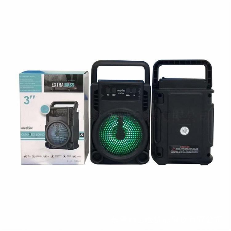 1360 altavoces Bluetooth inalámbricos portátiles al aire libre caseros subwoofer K canto cuadrado RGB audio Bluetooth 5.0