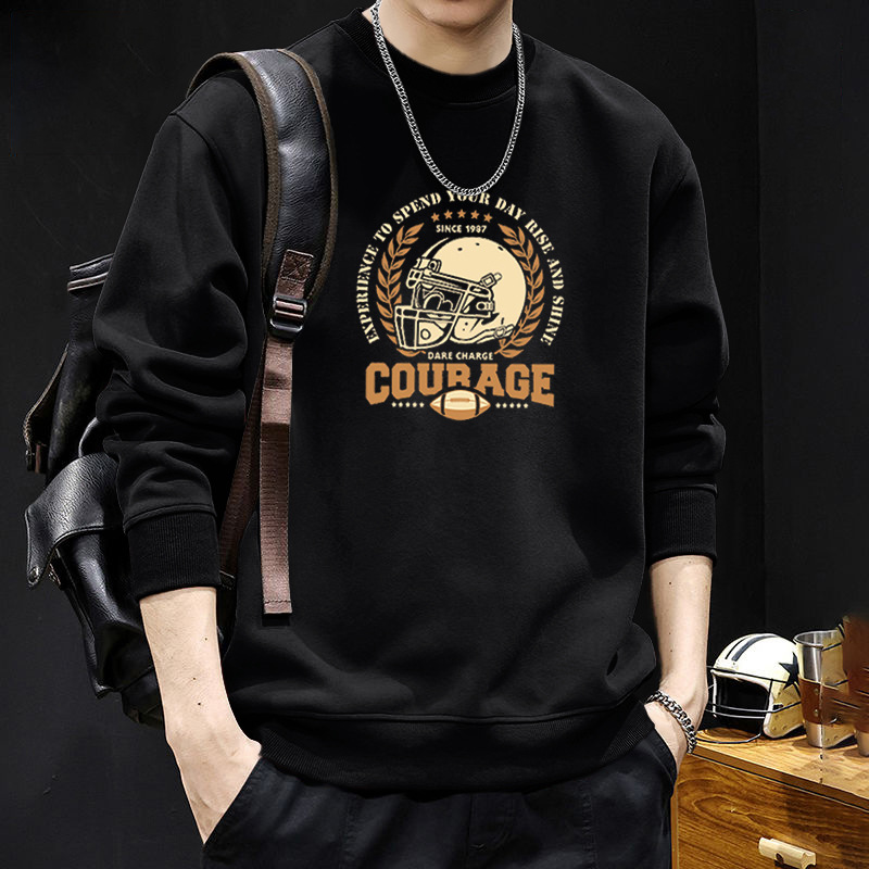 Suéter pesado para hombres primavera y otoño cuello redondo chaqueta de otoño nuevo chaqueta de hombre adolescente estadounidense