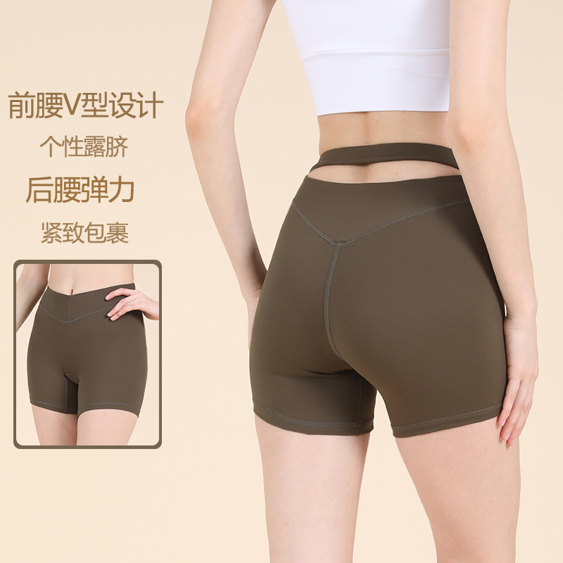 Micro-Brushed Cycling Sports Fitness Shorts for Women, Three-Quarter Length, Butt-Lifting, Breathable, Hip-Enhancing, Seamless Yoga Pants