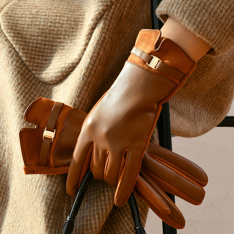 2025 New Fashion Gloves for Women Winter Warm Thin Velvet Thickeneded Touch Screen Winter Driving and Cycling Finger Gloves