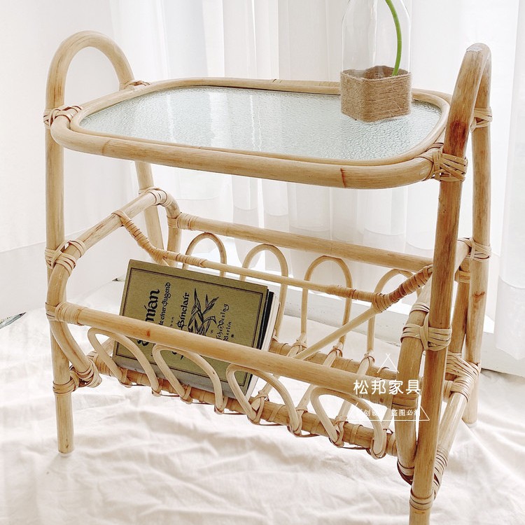 케인 커피 테이블 유리