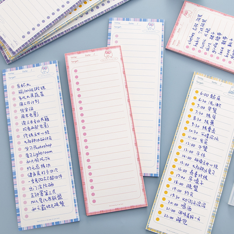 Minimalist Extra Long Sticky Notes Book, Tearable and Non-Adhesive, Instagram Style Cute Korean Version Student Office Sticky Notes Message Book