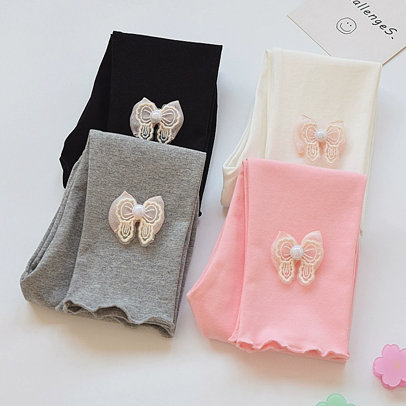 Leggings, summer thin white children's trousers, combed cotton