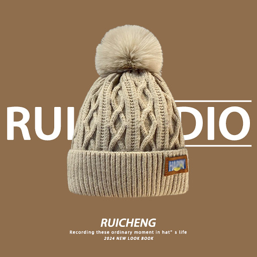 Knitted Beanie For Children Winter Hat With Thickened Fleece Lining_voghion.com