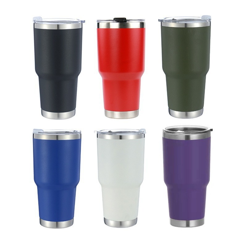 Vaso térmico de acero inoxidable 304 para viajes, vaso para hielo, vaso con pajita, vaso para coche, vaso para cerveza, vaso para coche con forma de cintura