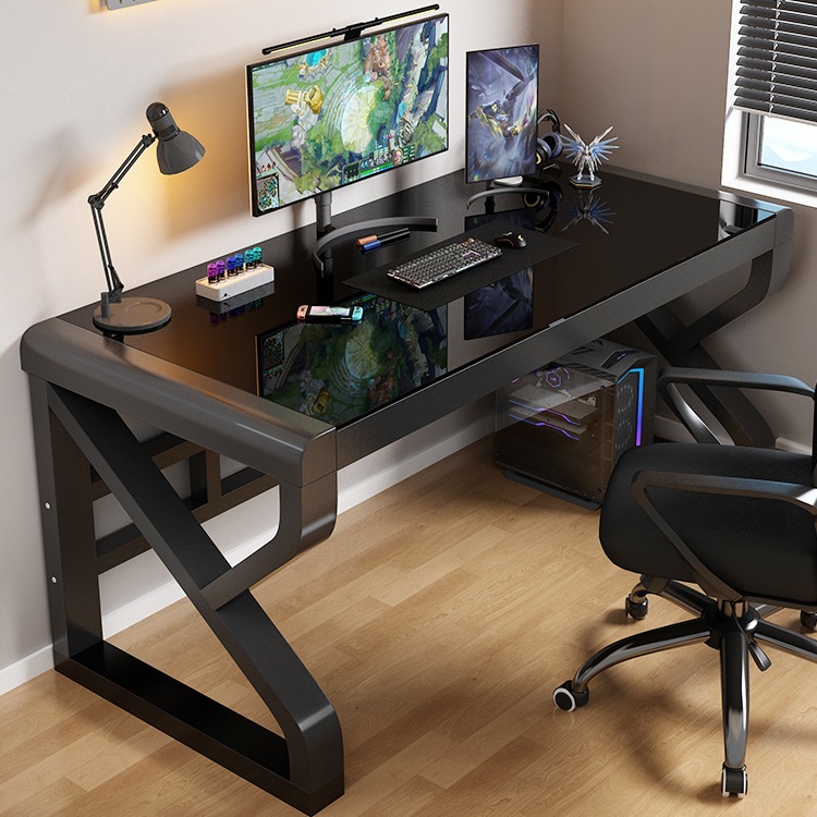Computer Desk Desktop Bedroom Home Desk Student Study Table Small Apartment Simple Tempered Glass Gaming Desk