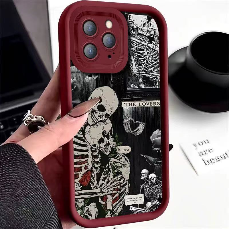 Funda para teléfono móvil iphone16pro de personalidad europea y americana Apple 15 anti-caída 14 creativo 13promax nuevo 12x