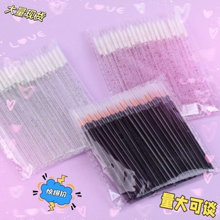 50 Pieces/Pack Disposable Fiber Makeup Tools Eyeliner Solid Rod Eyeliner Brush Anti-Smudge Lip Liner Supply