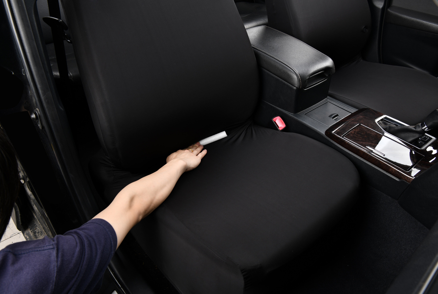 Ice Silk Elastic Non-Slip Car Seat Cover, Cooling B-Style Front Seat Single Universal Type Dustproof Car Seat Cover