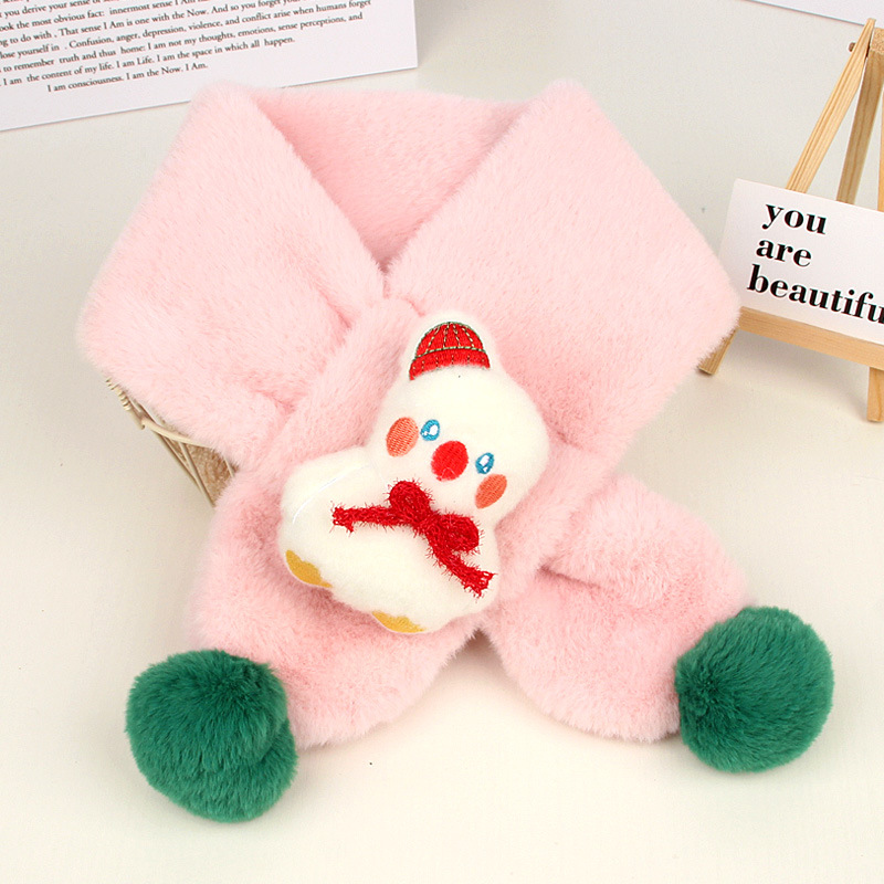 Bufanda infantil de felpa imitación piel de conejo cálida otoño invierno Navidad bebés y niños