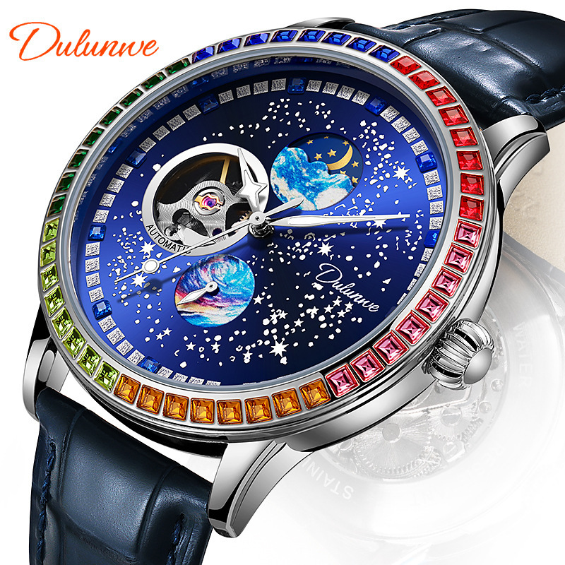 Wandering Planet Automatic Mechanical Watch Brand Men's Watch Star Sea Fashion Personalized Waterproof Men's Watch Wandering Planet Automatic Mechanical Watch Brand Men's Watch Star Sea Fashion Personalized Waterproof Men's Watch