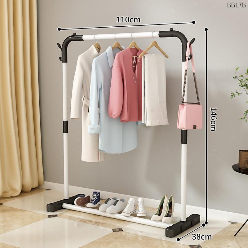 piso percha de ropa dormitorio plegable grueso grueso pequeño interior de plástico percha de ropa doméstica doble varilla balcón