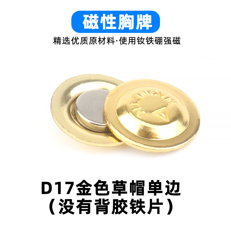 17mm 모자 골드 마그네틱 버클 단면