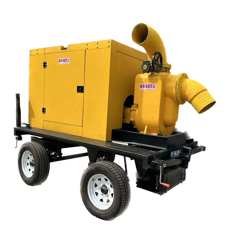 免灌引水四轮移动泵车 防汛防洪排涝柴油自吸泵 12寸大流量自吸泵