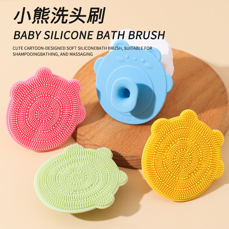 Cepillo de champú para bebés y niños pequeños Cepillo de masaje de silicona para champú para bebés