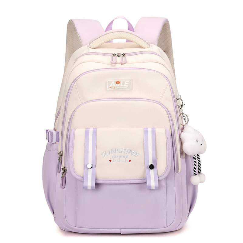 Mochila escolar para estudiantes de secundaria, escuela secundaria, gran capacidad, dibujos animados japoneses simples, mochila para estudiantes de primaria, color de contraste del campus nuevo