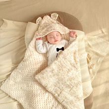 新生儿豆豆绒包被初生婴儿双层纱布抱被棉春夏薄款宝宝产房襁褓被