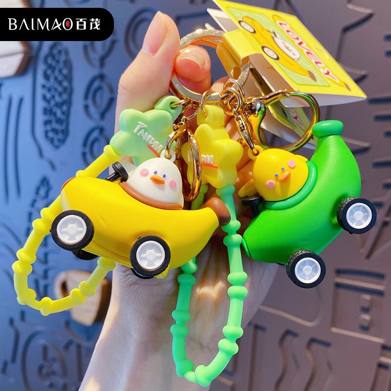 Original Banana Fruit Car Pendant Small Doll Keychain Car Pendant Cartoon Bag Pendant Creative Gift