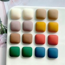 棠浔 哑光磨砂莫兰迪色方形树脂贴片diy饰品耳饰发夹鞋扣配件材料