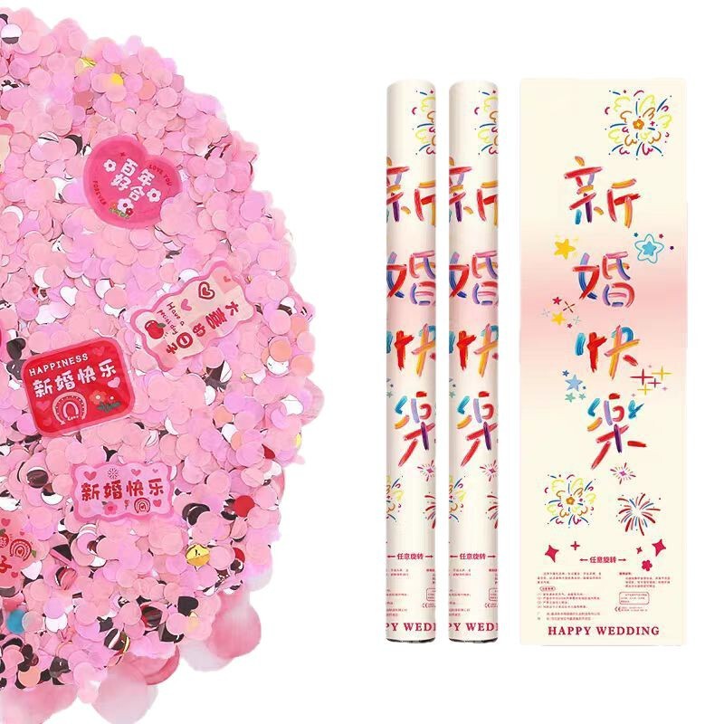 新型の色絵結婚の礼儀の筒は結婚して花びらの花火を持って箱の結婚祝いの用品の大全を持って越境します。|undefined
