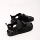 2025 New Niche Crooked Square-toe Sandals Women's White Black All-match Flat-heeled Velcro Casual Beach Sandals