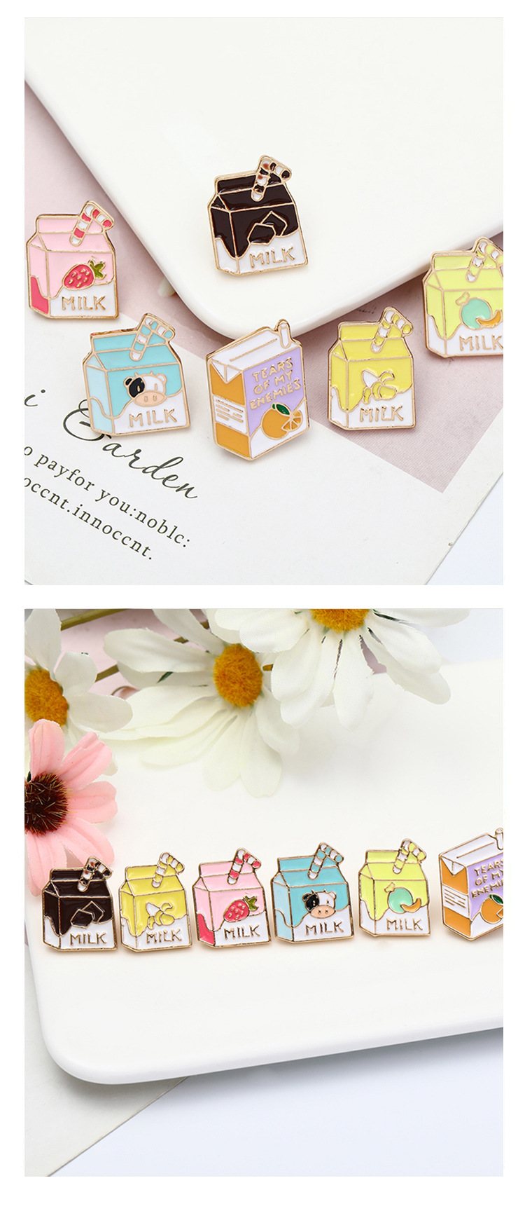 Alloy Material Cartoon Style Pin Letter Alloy Enamel Unisex Brooches