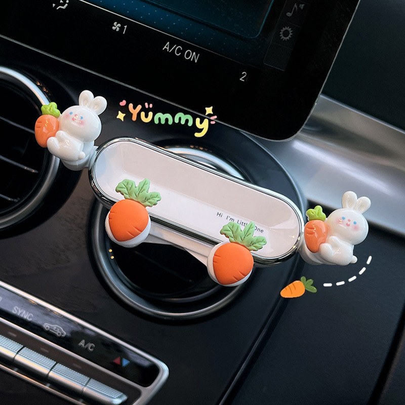 車載スマホホルダー ナビゲーション 車用 2025年新型 可愛いウサギ型 車載エアコン吹き出し口用 固定スタンド|undefined