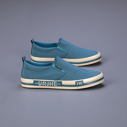 2024 Spring Casual Men's Shoes Men's Canvas Slip-On Shoes Korean Style Trendy Slip-on Shoes Versatile Casual Flat Shoes